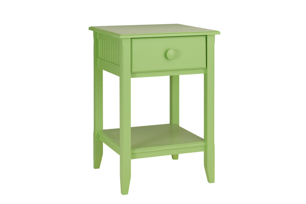 Tall Wide Bay End Table with Shelf