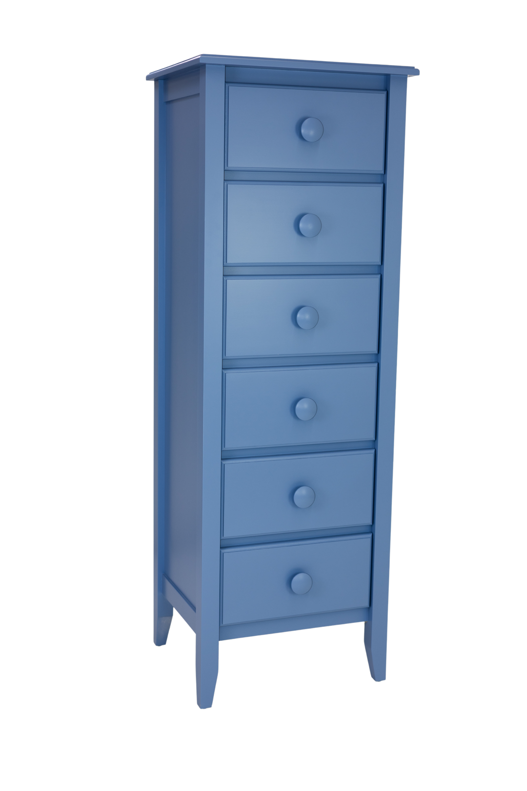 6-Drawer Lingerie with Smooth Panels and Large Mushroom Knobs in Heron