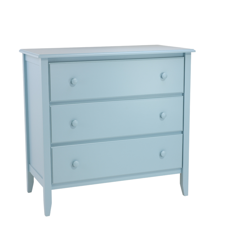 3-Drawer Wide Chest with Small Mushroom Knobs in Provence