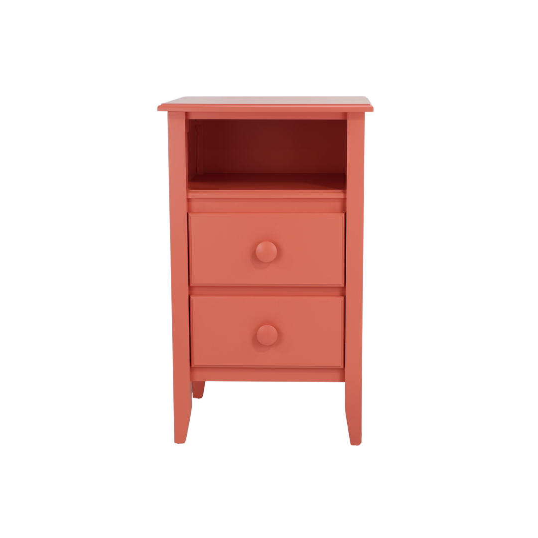 2-Drawer OPen-Top Nightstand with Beadboard Panels in Conch