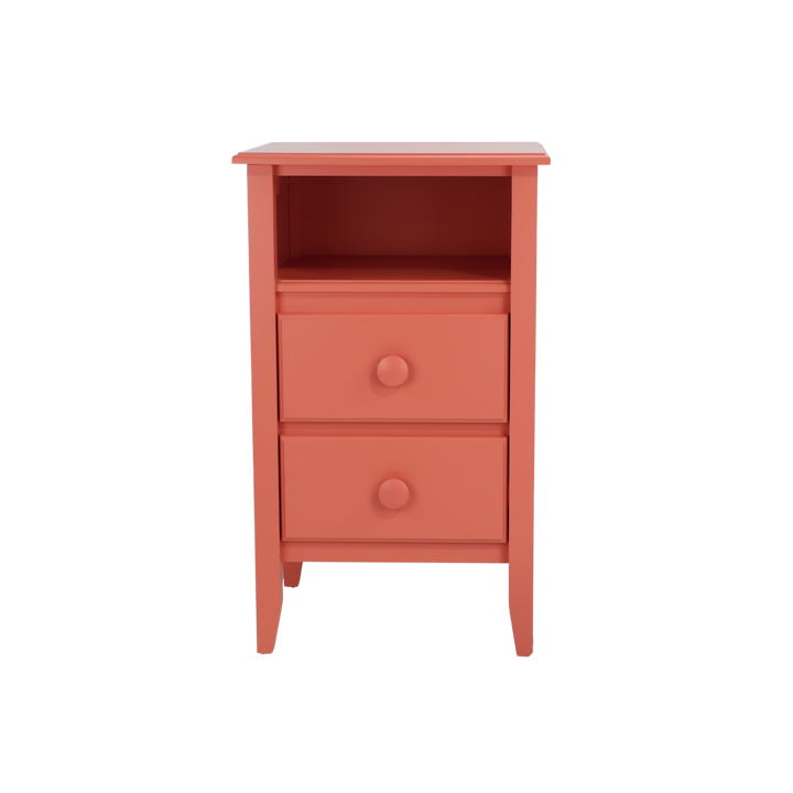 2-Drawer OPen-Top Nightstand with Beadboard Panels in Conch