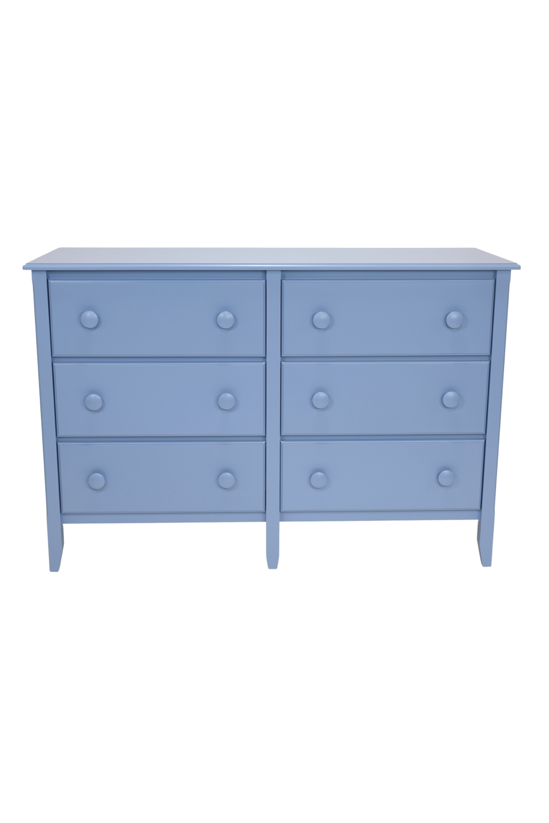 6-Drawer Dresser with Smooth Panel and Large Mushroom Knobs in Heron