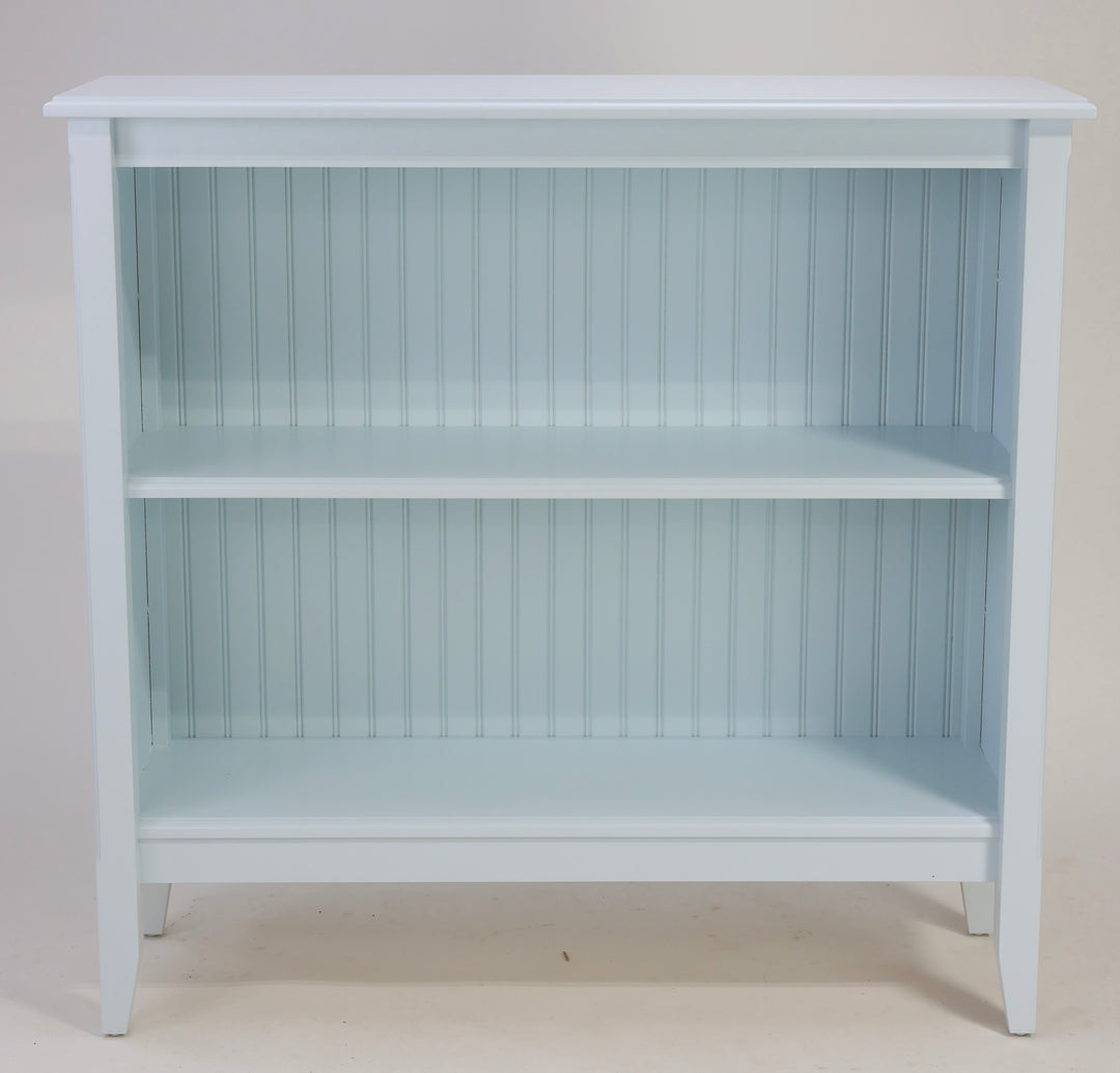 Low Wide Bookcase in Sweet Bluette (custom color)