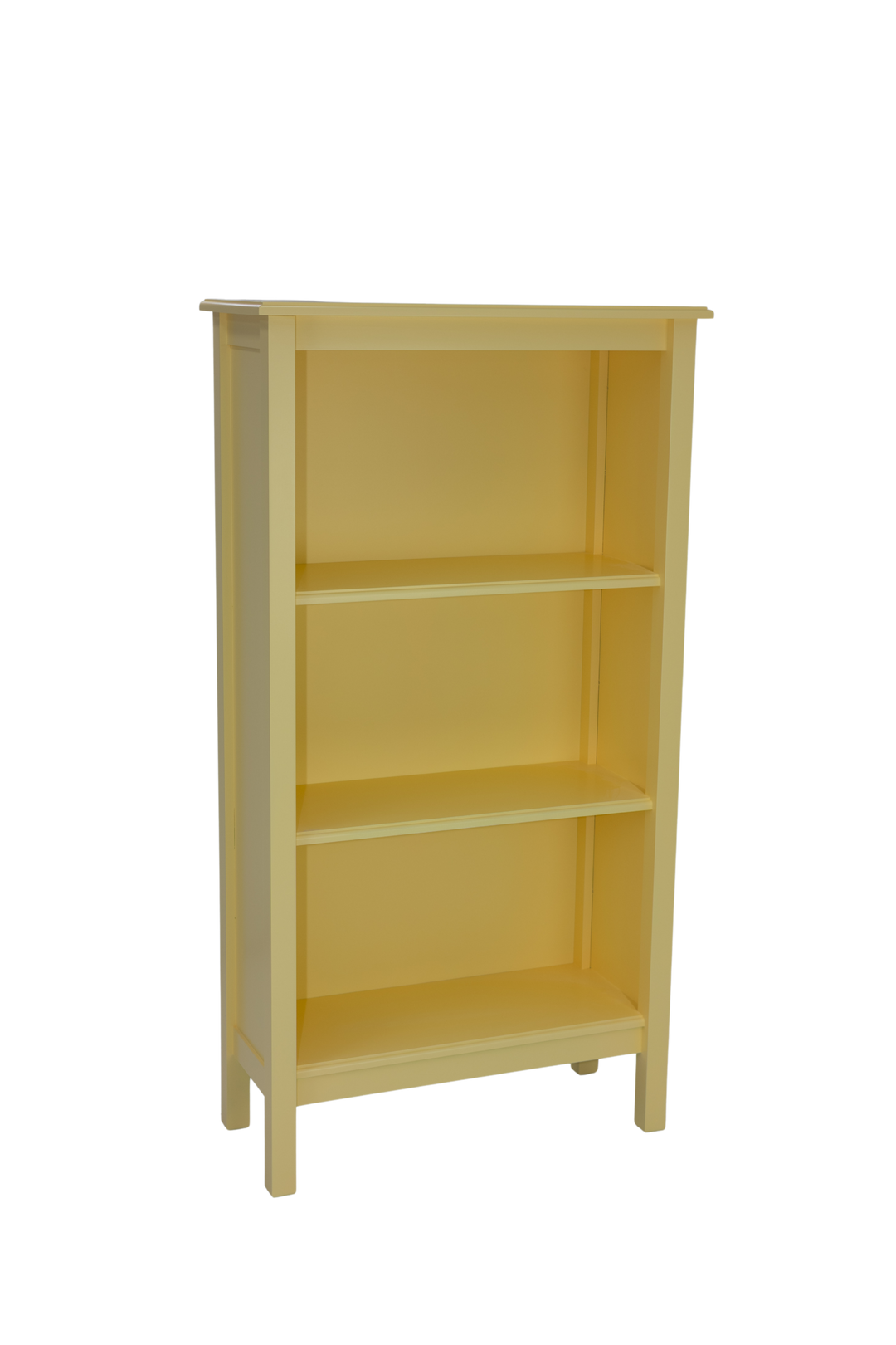 3-Shelf Bookcase with Square Legs and Smooth Panels in Crescent