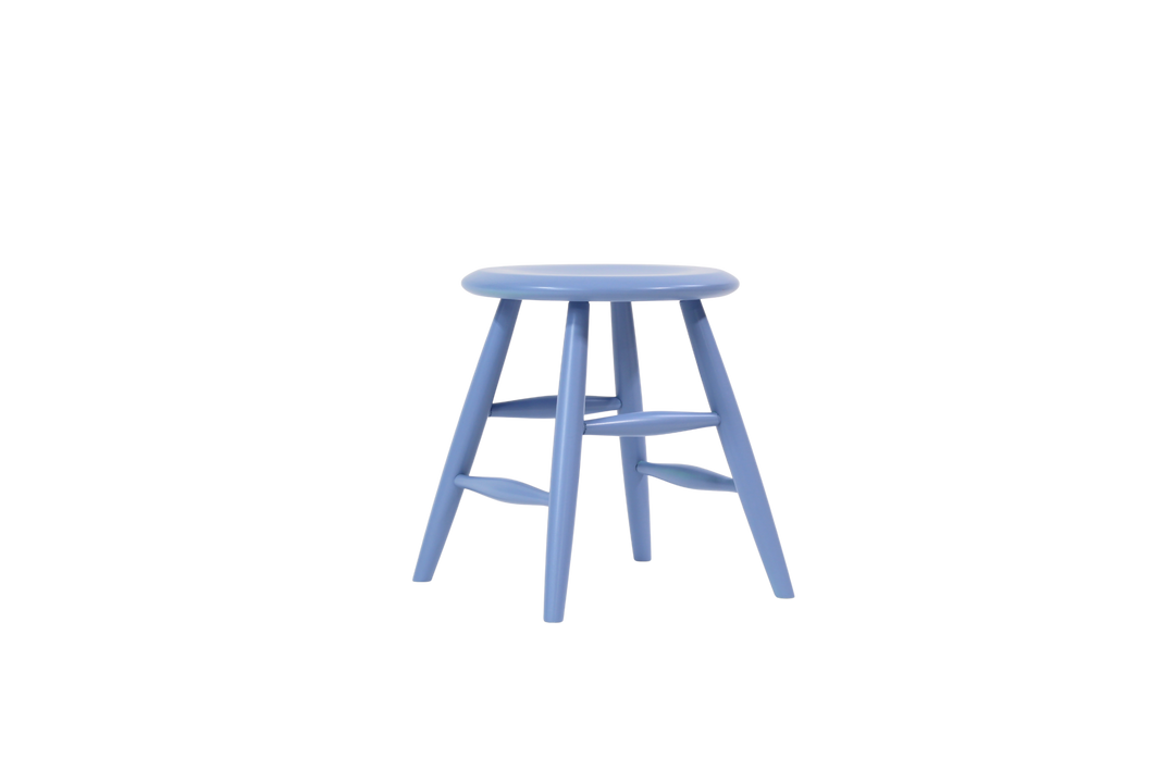 18" Piper Maple Stool in Forget-Me-Not