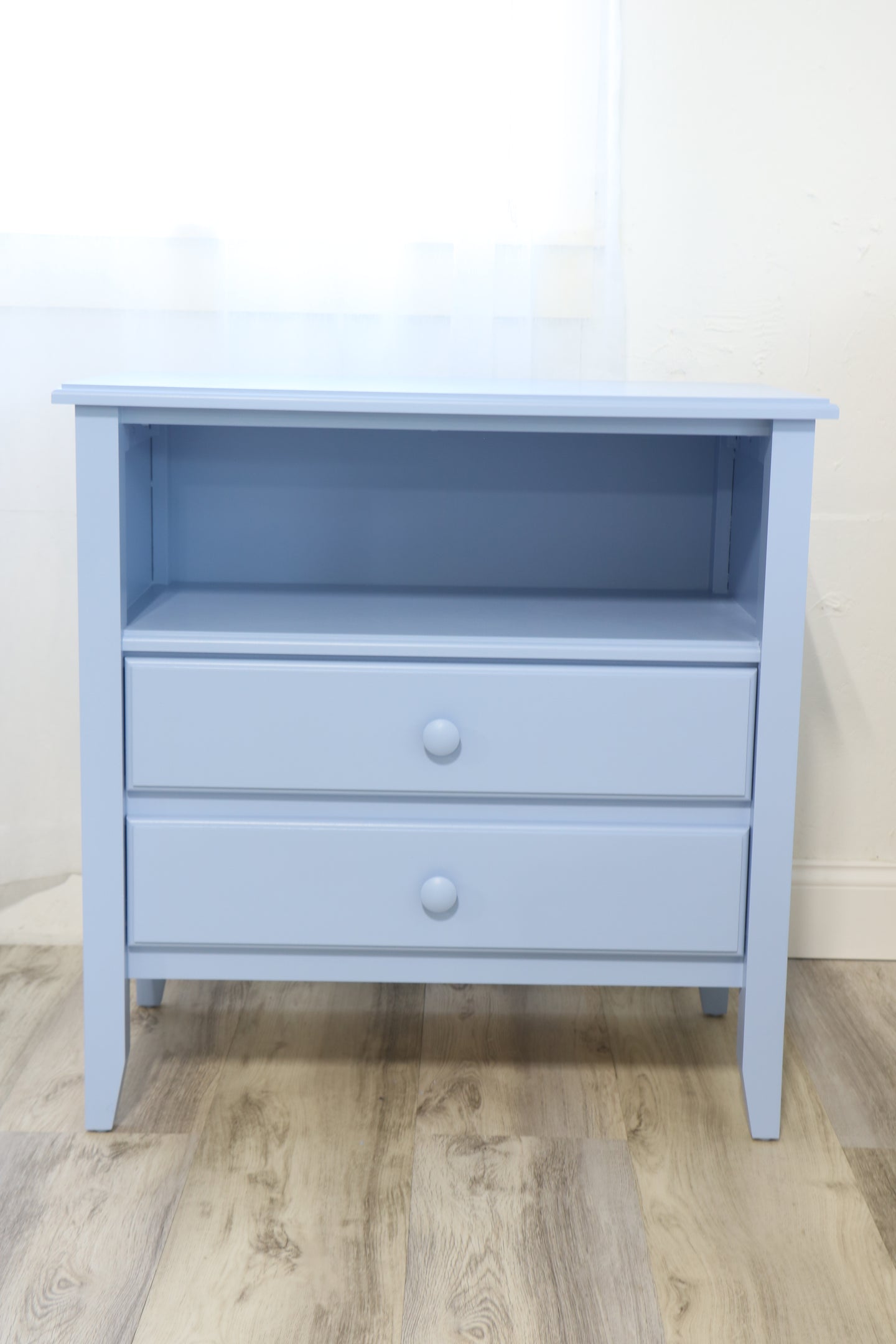 2-Drawer Open-Top Bedside Chest in Forget-Me-Not