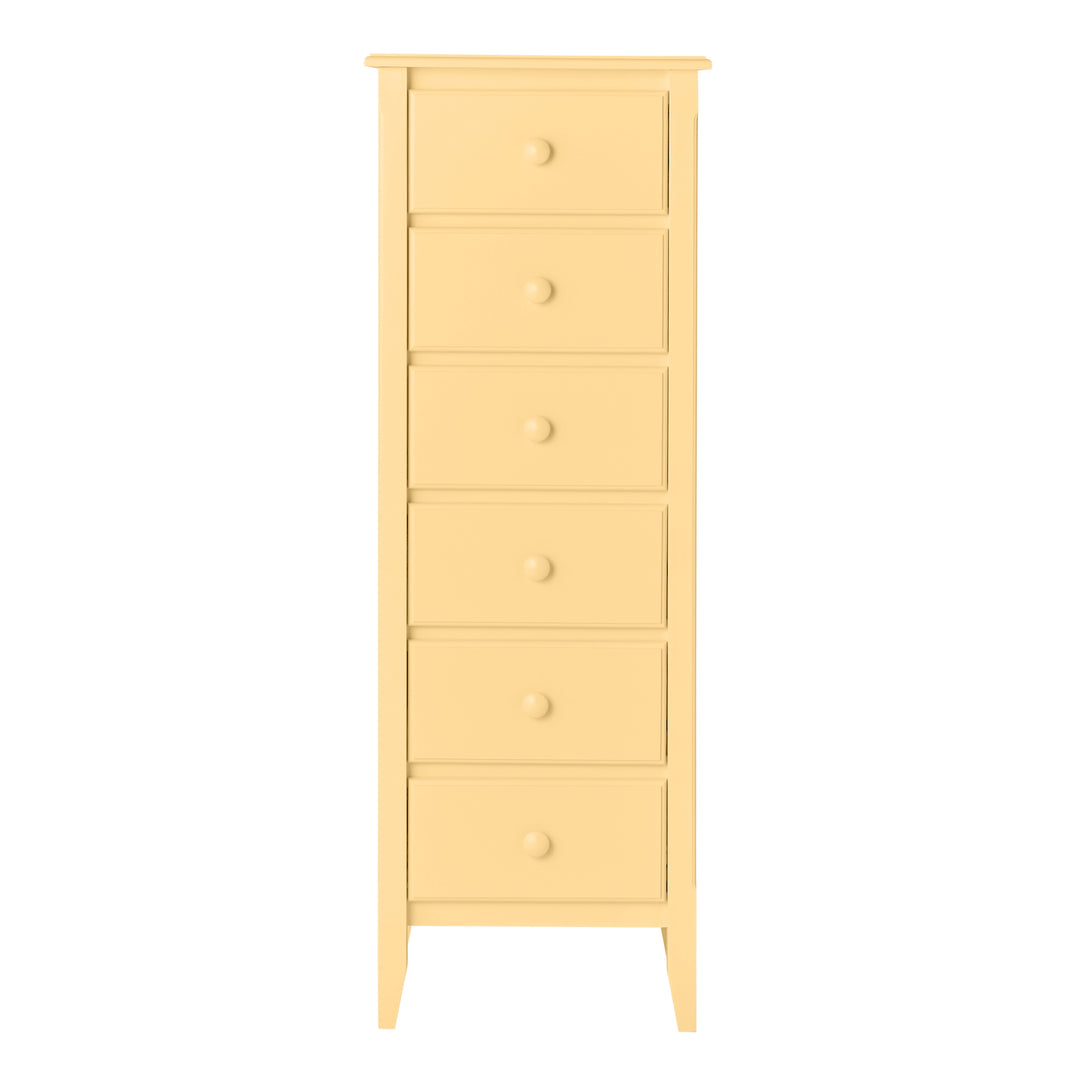 6-Drawer Lingerie with Beadboard Panels and Small Mushroom Knobs in Crescent
