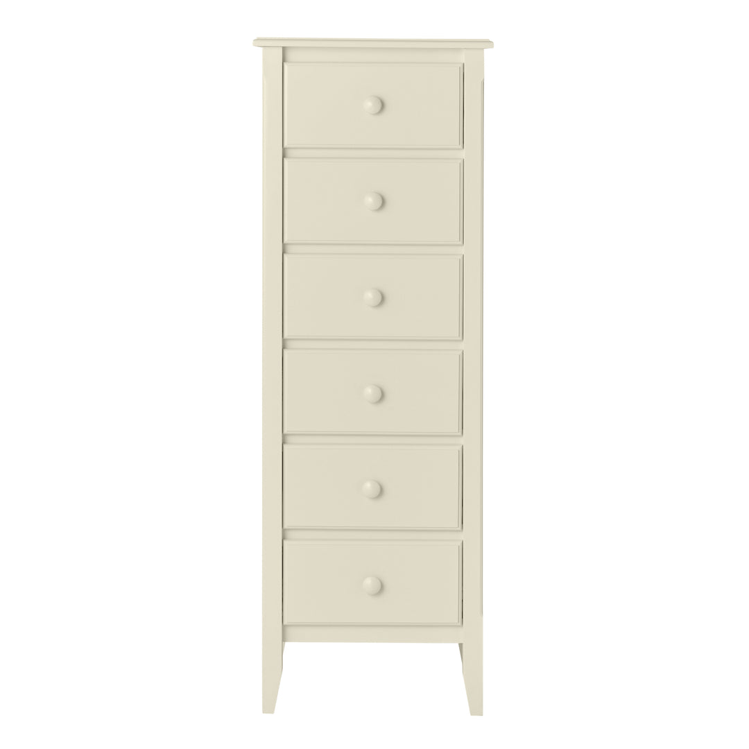 6-Drawer Lingerie with Beadboard Panels and Small Mushroom Knobs in Hammock