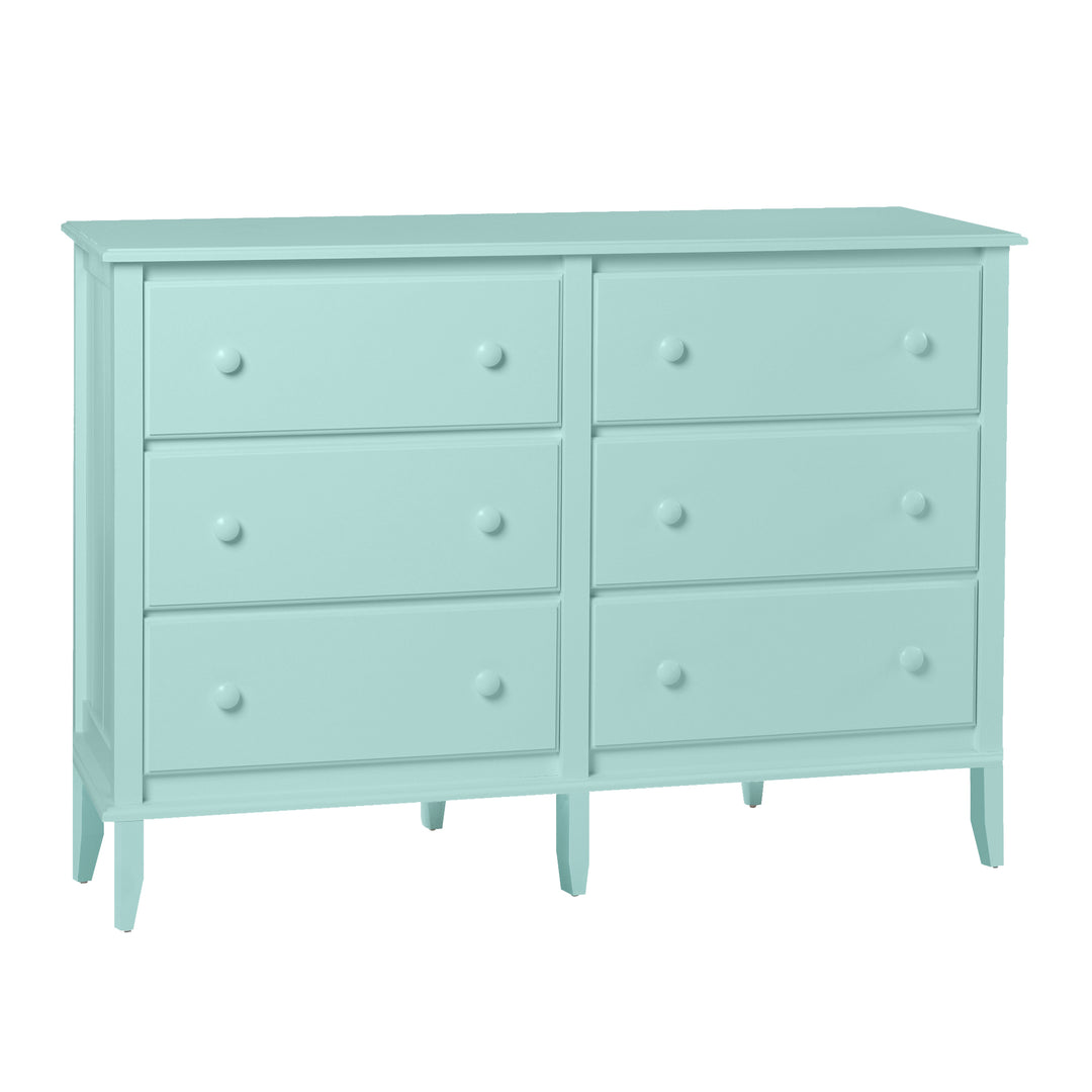 6-Drawer Dresser in Windy Sky with Crystal Knobs