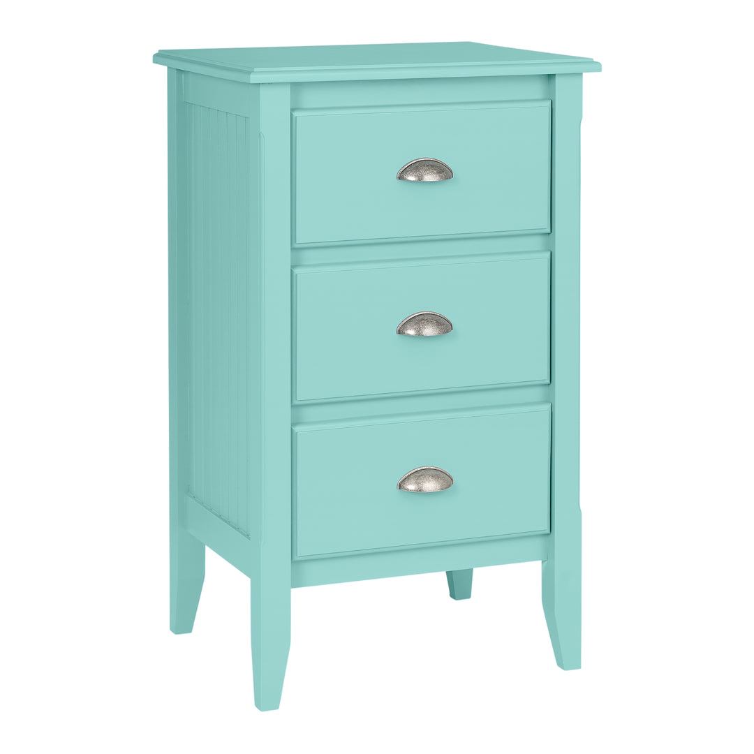 3-Drawer Nightstand with Pewter Cup Pulls in Windy Sky (1 of 2)