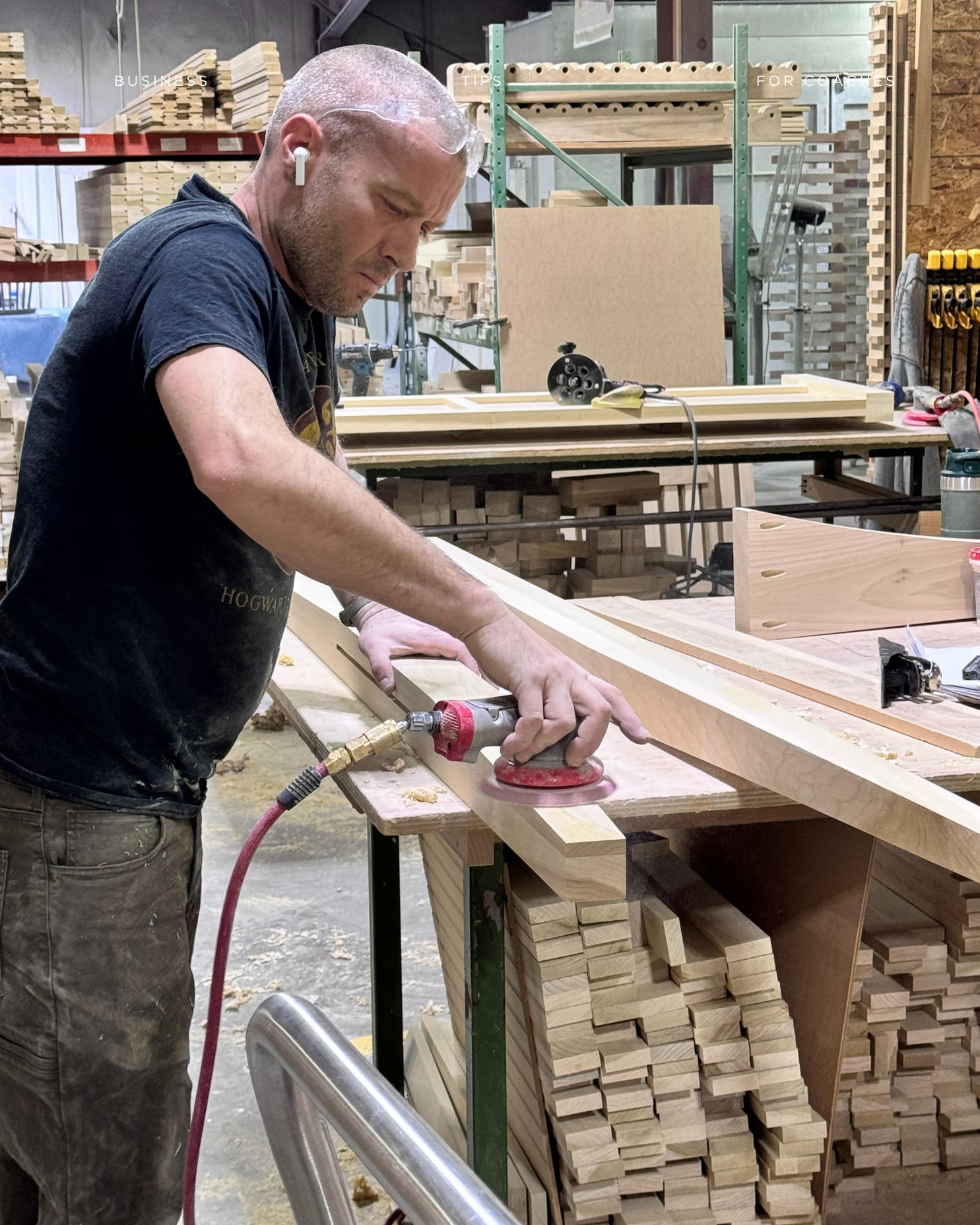 Shows image of designer Natali with nature backdrop.