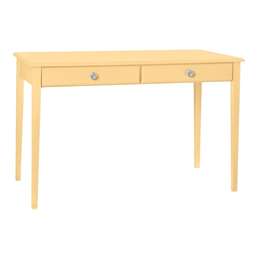 Large Writing Table with Crystal Knobs in Crescent