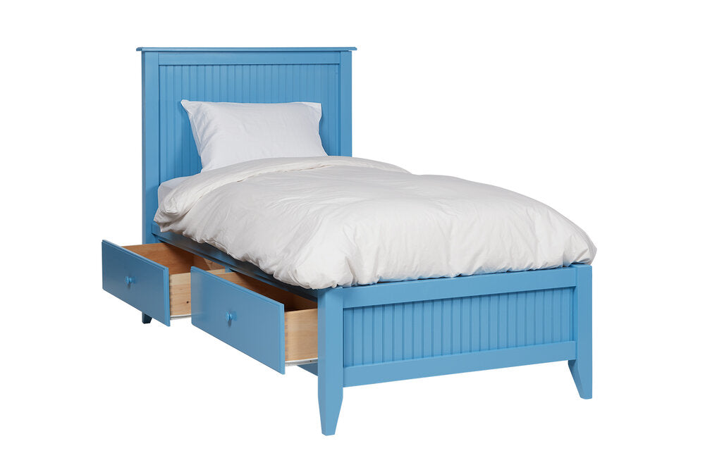 Wooden single bed frame with storage discount